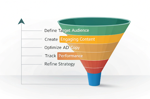Illustration of a successful Meta ads funnel for digital marketing strategies.